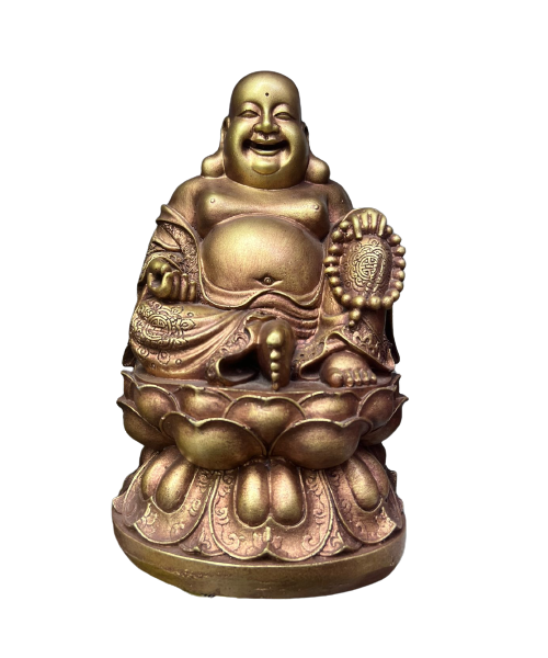 Laughing Buddha Sitting On Lotus flower 32 cm x 19 cm
