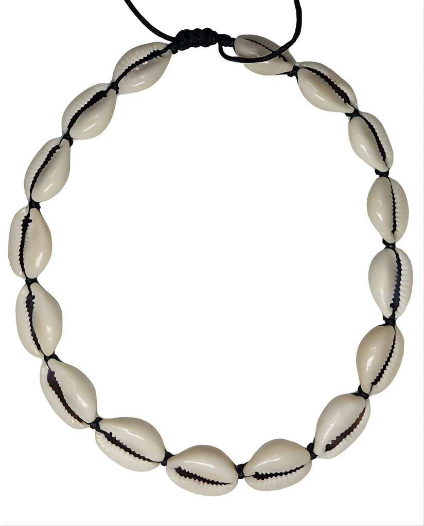 Cowrie Shell Necklace (Black String) – Incense Haven Esoteric Shop