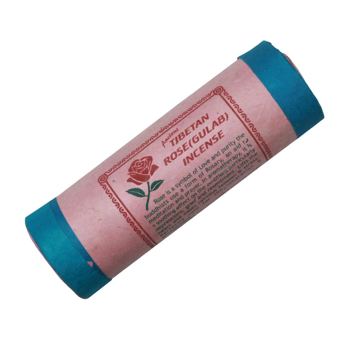 Ancient Tibetan Rose Incense is described as soothing for the emotions, and uplifting for the heart. Rose is traditionally a symbol of love and purity. These all natural herbal incense sticks burn well with the pleasing and calming aroma of rose, gulab.