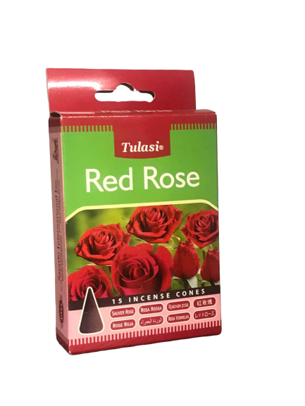 Red Rose Tulasi Incense Cones 