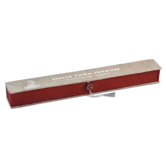 White Tara Incense, a tribute to Ribo - Sangcheo is collectively made out of various aromatic herbs found in the high altitude regions of Tibet and the plains of Nepal. This incense is widely used by Buddhists and others for the purpose of meditation, relaxation, purifying, and offerings. Beautifully packed using Lotkapaper and a reusable box.